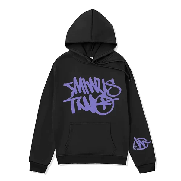 Minus Two Hood Hoodie Black Purple