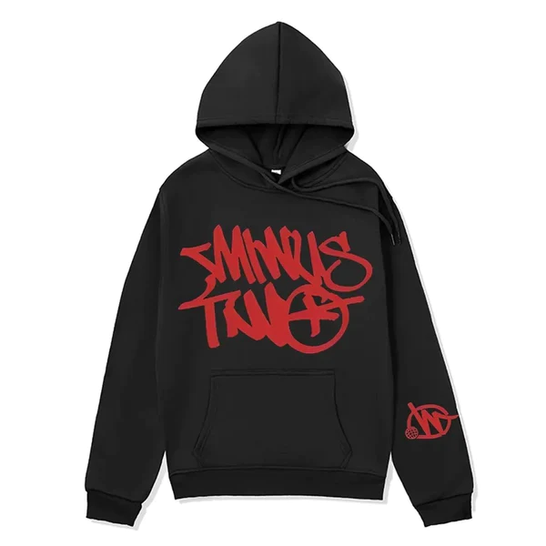 Minus Two Hood Hoodie Black Red